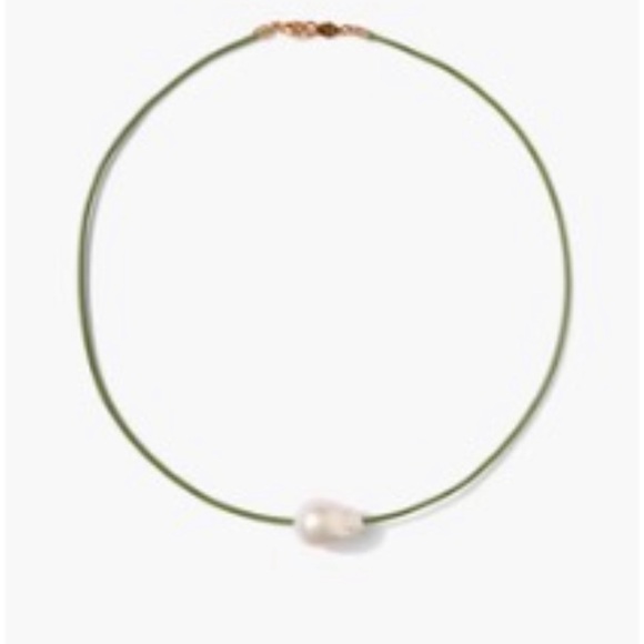 Chan Luu Jewelry - Chan Luu Olive Green Cord Necklace with White Pearl